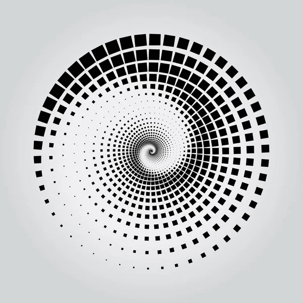 Moitiés Carrées Noires Forme Vortex Art Géométrique Élément Design Tendance — Image vectorielle