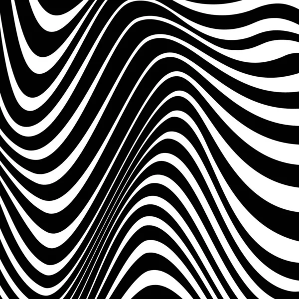 Patrón Abstracto Con Líneas Onduladas Blancas Arte Óptico Imagen Digital — Archivo Imágenes Vectoriales
