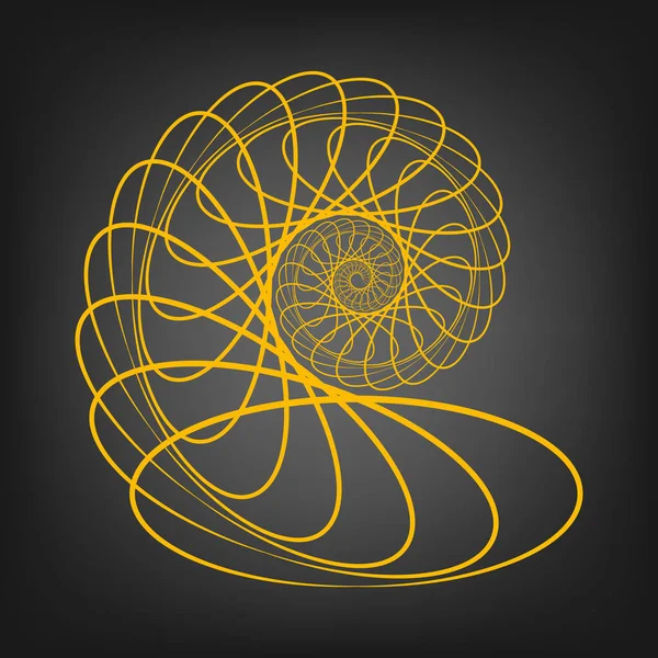 Abstrakcyjna Żółta Elipsa Obrotowa Formie Spiralnej Ilustracja Wektora Modny Element — Wektor stockowy