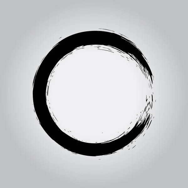 Μαύρο Χέρι Ζωγραφισμένο Σχήμα Κύκλου Εικονογράφηση Διανύσματος Μαύρο Ένσο Ζεν — Διανυσματικό Αρχείο