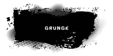 Yarım tonlu noktalı Grunge kentsel arka planı. Vektör fırça darbesi. Toz, tehlike tahılını örtüyor. Pankartlar, rozetler, amblemler, etiketler için boş desenli. Kuru siyah sınır. Soyut kirli arkaplan