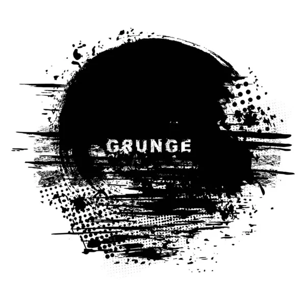 Splatter Fond Grunge Avec Des Points Demi Tons Coup Pinceau — Image vectorielle
