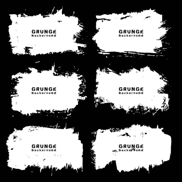Bir grup grunge Scrunge şehir arka planı. Vektör çizimi. İzole edilmiş. Tehlike dokusu. Mürekkep fırçası darbeleri. Metin çerçeveleri, afişler, posterler ve soyut arkaplan için kirli sanatsal tasarım ögesi