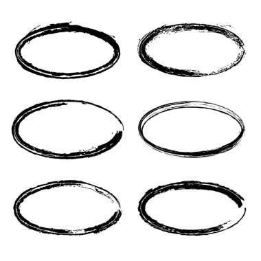 Siyah ve beyaz grunge dokuları kümesi, vektör illüstrasyonu