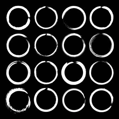 Siyah ve beyaz grunge dokuları kümesi, vektör illüstrasyonu