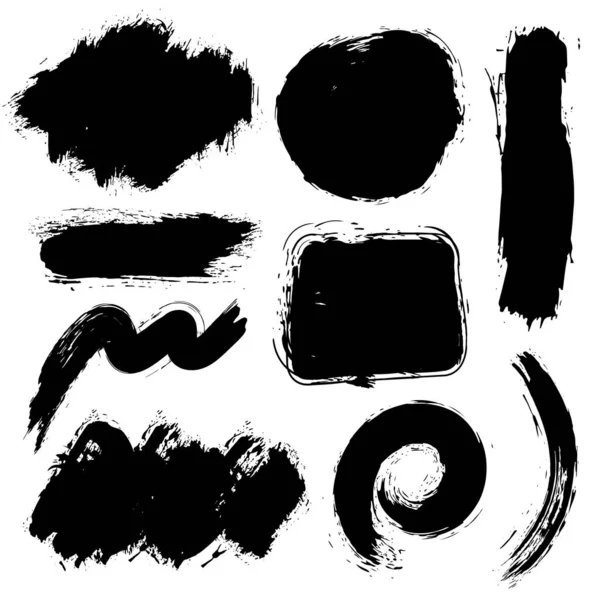 Conjunto Texturas Grunge Blanco Negro Ilustración Vectorial — Archivo Imágenes Vectoriales
