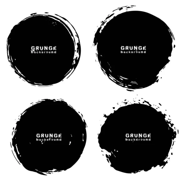 Jeu Textures Grunge Noir Blanc Illustration Vectorielle — Image vectorielle