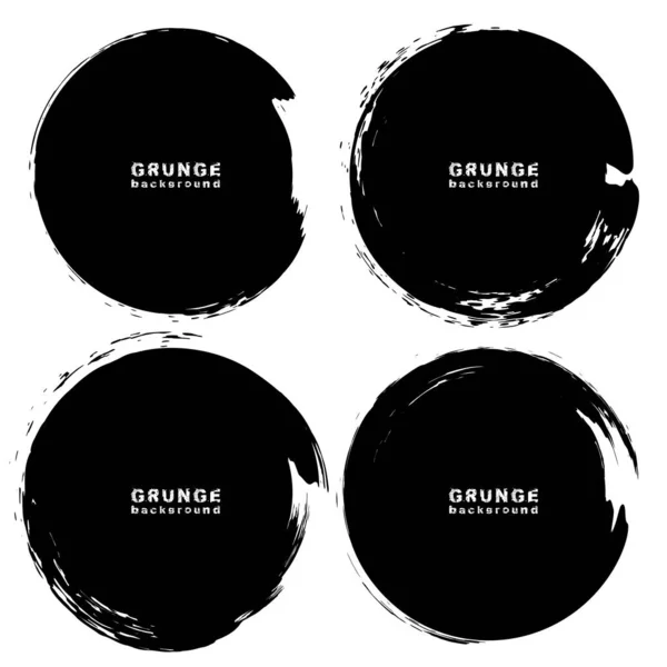 Jeu Textures Grunge Noir Blanc Illustration Vectorielle — Image vectorielle