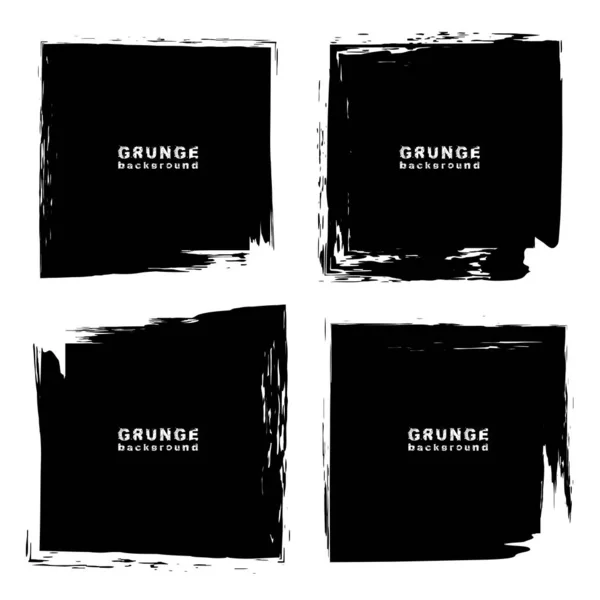 Conjunto Texturas Grunge Blanco Negro Ilustración Vectorial — Vector de stock