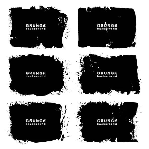 Conjunto Texturas Grunge Blanco Negro Ilustración Vectorial — Vector de stock