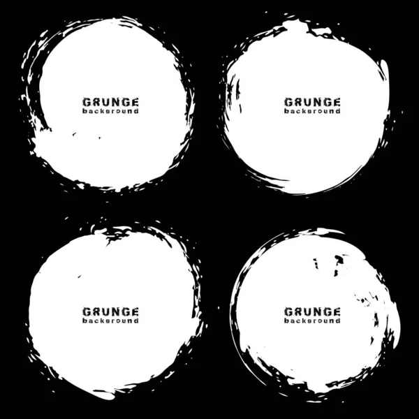 Conjunto Texturas Grunge Blanco Negro Ilustración Vectorial — Vector de stock