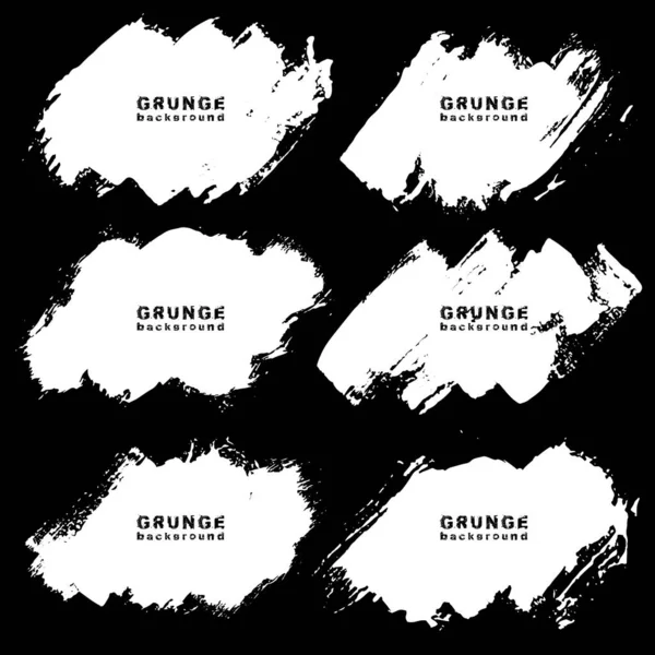 Conjunto Texturas Grunge Blanco Negro Ilustración Vectorial — Vector de stock