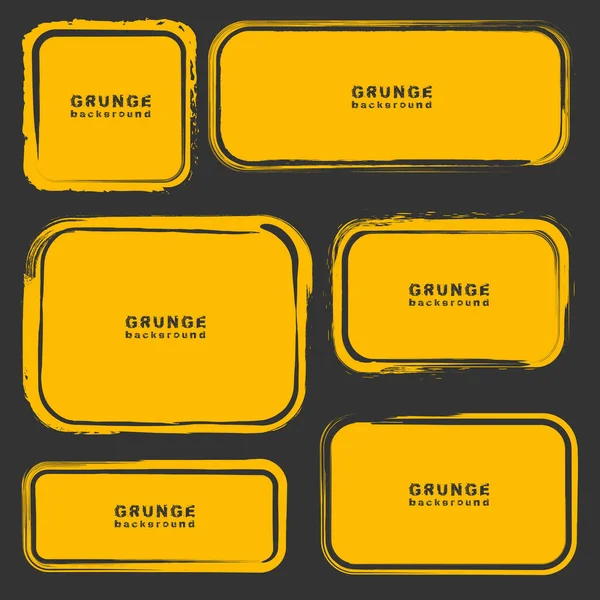 Conjunto Texturas Grunge Amarillo Ilustración Vectorial — Vector de stock