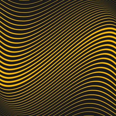 Gri arkaplanda soyut sarı dalgalı çizgiler, vektör illüstrasyonu