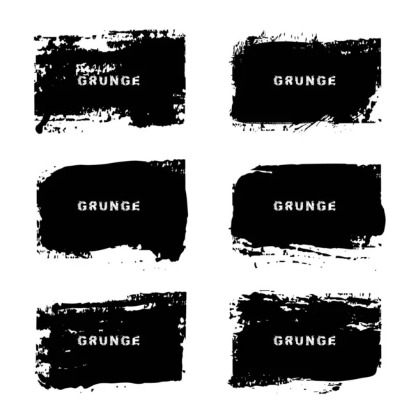 Conjunto Formas Rectángulo Grunge Ilustración Vectorial — Vector de stock