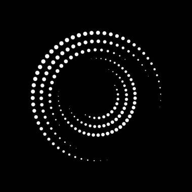 Beyaz daire yarım tonlu noktalı çizgiler, vektör illüstrasyonu