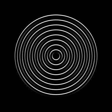 Çember şeklinde beyaz eşmerkezli çizgiler, vektör illüstrasyonu