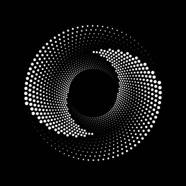 Sarmal şekildeki beyaz noktalı çizgiler, vektör illüstrasyonu