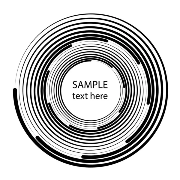 Zwarte Concentrische Snelheidslijnen Ronde Vorm Vectorillustratie — Stockvector