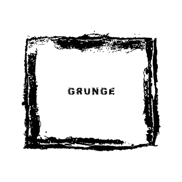 Black Grunge Distressed Rahmenrand Und Schriftzug Grunge Vektorillustration — Stockvektor