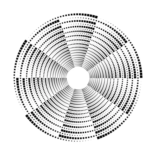 Mezza Tonalità Nera Punteggiata Forma Rotonda Illustrazione Vettoriale — Vettoriale Stock