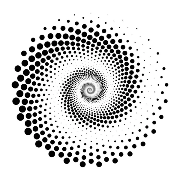 Siyah spiral noktalı şekil, vektör çizimi