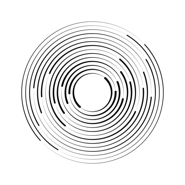 Yuvarlak Formda Siyah Çizgiler Vektör Illüstrasyonu — Stok Vektör