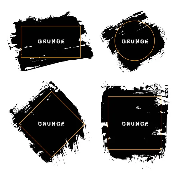 Conjunto Banners Grunge Ilustración Vectorial — Vector de stock
