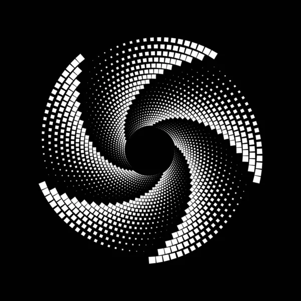 Forma Punto Medio Tono Blanco Forma Espiral Ilustración Vectorial — Vector de stock