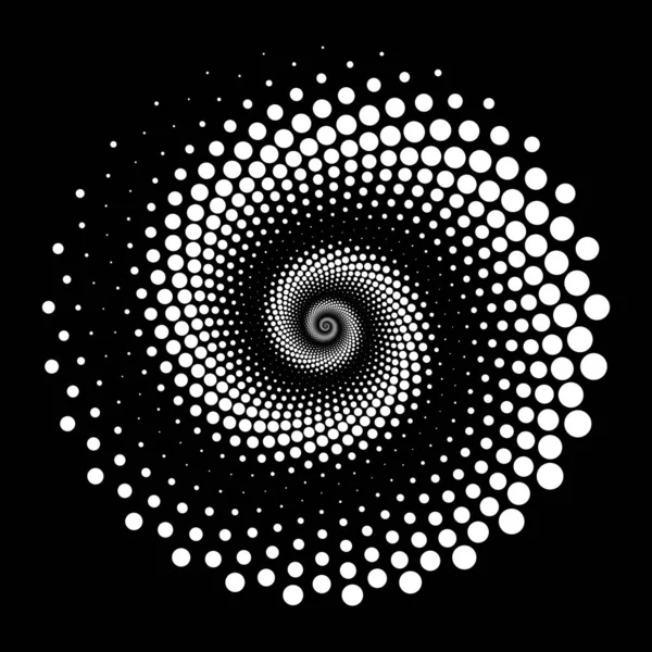 Forme Pointillée Spirale Blanche Illustration Vectorielle — Image vectorielle