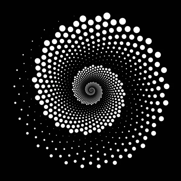 Forme Pointillée Vortex Blanc Illustration Vectorielle — Image vectorielle