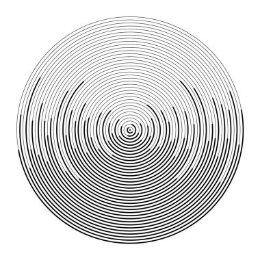 Soyut döndürülmüş yuvarlak şekil, vektör illüstrasyonu