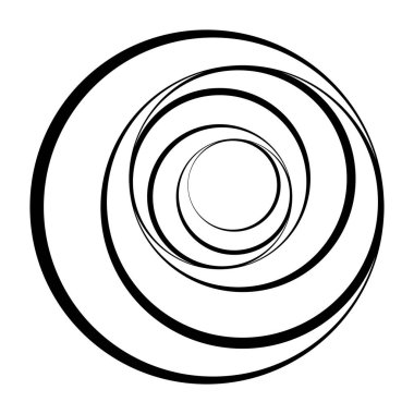 Soyut döndürülmüş yuvarlak şekil, vektör illüstrasyonu