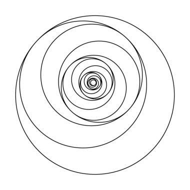 Soyut döndürülmüş yuvarlak şekil, vektör illüstrasyonu