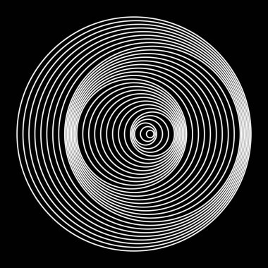 Soyut döndürülmüş yuvarlak şekil, vektör illüstrasyonu