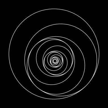 Soyut döndürülmüş yuvarlak şekil, vektör illüstrasyonu