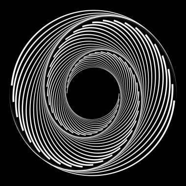 Soyut döndürülmüş yuvarlak şekil, vektör illüstrasyonu