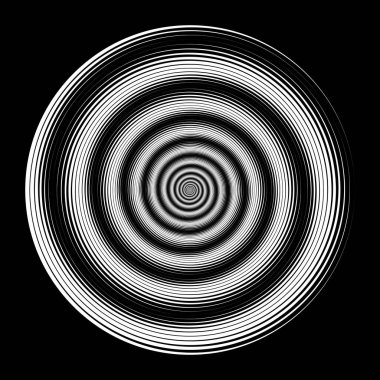 Soyut döndürülmüş yuvarlak şekil, vektör illüstrasyonu