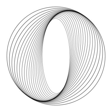 Soyut döndürülmüş yuvarlak şekil, vektör illüstrasyonu