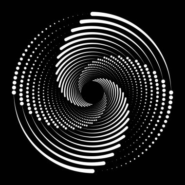 Soyut döndürülmüş yuvarlak şekil, vektör illüstrasyonu