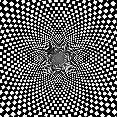 Soyut döndürülmüş yuvarlak şekil, vektör illüstrasyonu