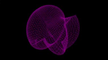 Soyut mor ızgara şeklinin 3d animasyonu