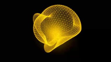 Hareket eden sarı ızgara şeklinin 3D canlandırması