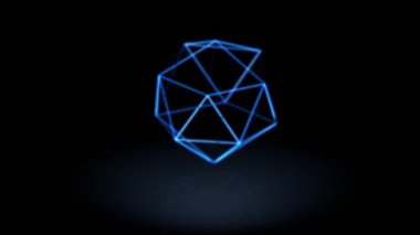 Icosahedron mavi lazerlerin 3d animasyonu