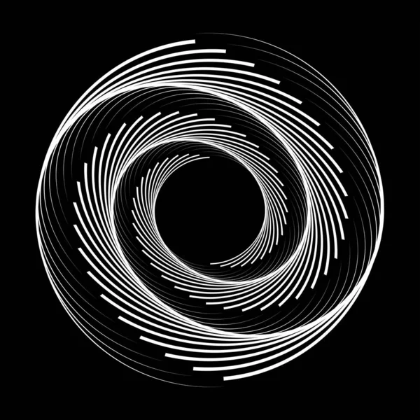 Soyut döndürülmüş yuvarlak şekil, vektör illüstrasyonu