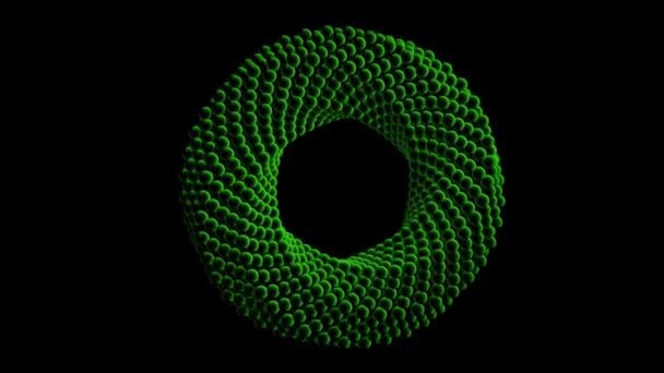 Animation Looping Green Ring Spheres — Stock Video