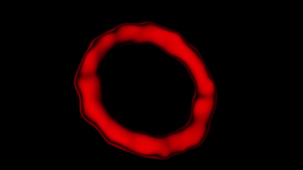 Animación Anillo Ondulado Rojo Girando Sobre Fondo Oscuro — Vídeo de stock