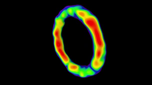 Rotierender Welliger Ring Wärmebildkamera Effekt — Stockvideo