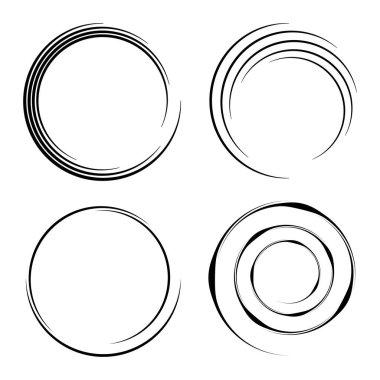 Çember biçiminde siyah akış çizgileri kümesi