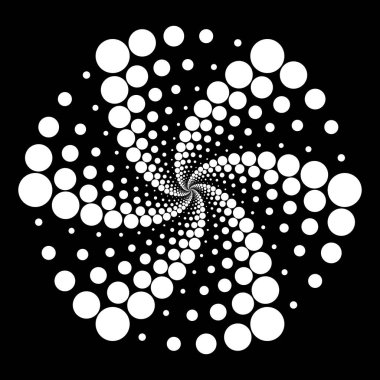 Beyaz spiral yarım ton noktalı şekil